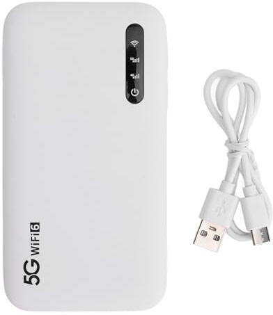 5G WiFi 6 Mobile Hotspot Portable WiFi Hotspot 5G Router with SIM Card Slot High Speed Support for 16 Devices 6100mAh Travel Router Hotspot Device 5G Suitable for Travel Home Use