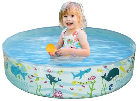 lyanny Piscina Pequeña para Niños | Piscinas Infantiles - Bañera De Resistente con Diseño De Animales para Jardín Vacaciones Juegos En El Patio Trasero