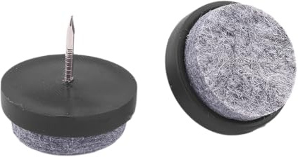 Aniyan 20 feltrini per unghie, 17 mm, per sedie, mobili, feltrini con chiodo, feltrini per sedie in laminato, parquet, rivestimento protettivo per gambe della sedia (nero)