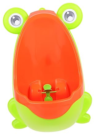 FUNNETOYU Vasino in Piedi per Ragazzo Ragazza Piccoli Ruota Idraulica Rotante, Orinatoio di Plastica Divertente a Forma di Rana in Verde, Vasino per Ragazzi per Addestramento al Bagno