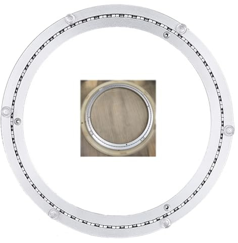 VDIKSBUNG Piatto Girevole Girevole Lazy Susan in Alluminio for impieghi gravosi, Cuscinetto Lazy Susan da 20-30-68 cm, Piastra Girevole con Cuscinetto in Metallo Antiscivolo(350mm (14 Inches))