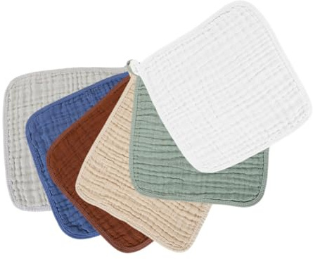 VILLFUL 6 piezas Paños Muselina para Absorbentes Suaves de Algodón para Recién Nacidos Toallas de Eructar y Limpieza de Colores para Cuidado Delicado Piel Infantil
