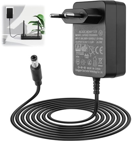 Adaptador de Alimentación 12V 2A Universal 24W, Transformador AC-DC para Dispositivos Electrónicos, Cámaras de Seguridad CCTV, LED, Routers, Altavoces Bluetooth, Monitores LCD y Más - Protecciones Int