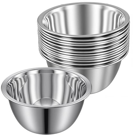CHEUKYIU 12 stycken rostfria skålar, 12 cm dippskålar rostfritt stål, silver såsskålar för snacks, såser, dips