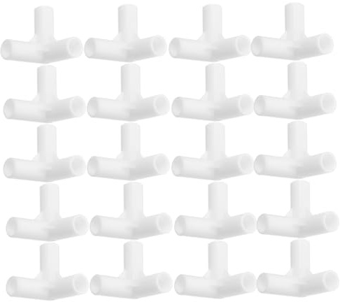 Gadpiparty 20 Stück 11mm Rohrverbinder Weiß Universelle Verdickte T-verbindungsstücke aus Kunststoff für Schuhregale Kleiderschrankgestelle und Modulare Aufbewahrungssysteme