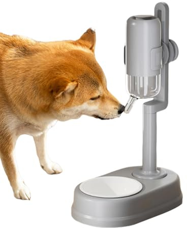 Vattenskål för hund | justerbar höjd flaska – 750 ml justerbar höjd husdjur stående vattendispenser skål | för hamster ekorre igelkott