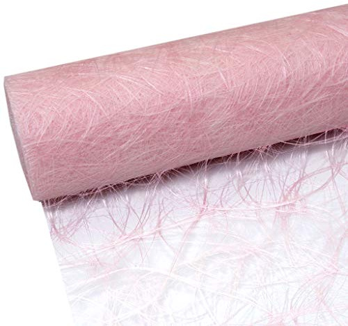 Sizoweb Tischband - 25 Meter Rolle + 100 Deko Herzen Gratis (20cm Breite, in Zartrosa)
