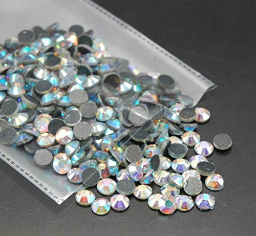 Brillabenny 1000 Strasssteinchen Zum Aufkleben Mit Heisskleber, Hotfix SS16/4MM Aurora Borealis Auf Schmuck, Handys Stoffe Dekor für Kleidung, Rhinestone Steinchen