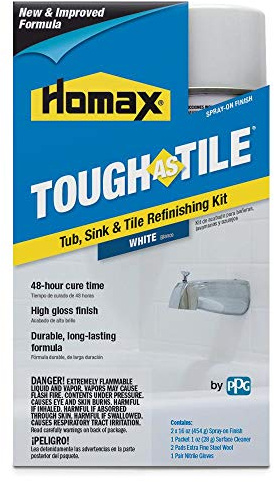 Homax 41072031530 Tough As Tile Tub, Sink, and Tile Refinishing Kit, Aerosol, White, 32 oz