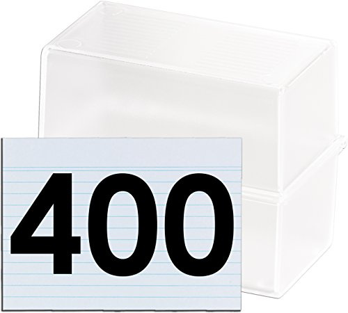 HAN Karteibox DIN A6 quer, Innovatives, attraktives Design für max. 400 Karten mit Stahlscharnier (transluzent-klar + 400 Karten)