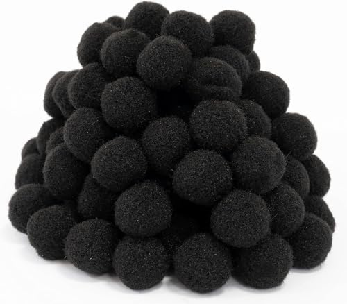 Perlin Pompons Pompon Bommel Plüsch Bälle 20mm Schwarz 125 Stück Nähen Tilda Basteln Borte Bälle Flauschigen für Lustige DIY Kreative Handwerk