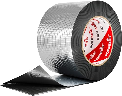 POPPSTAR Alu Butyl Klebeband (5 m x 75 mm x 1,5 mm) Aluminium Dichtband selbstklebend