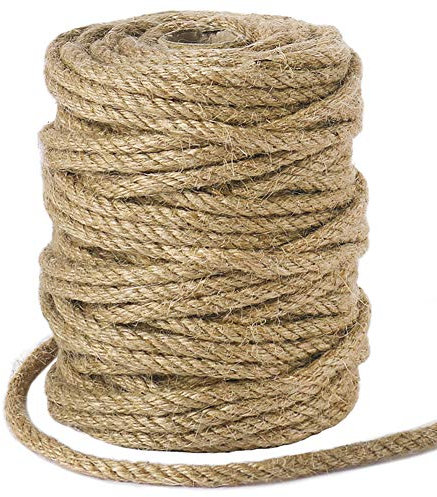tenn well 5mm Thick Jute Twine String, 30m Natural Jute Garden Rope for Gardening, Cat Scratcher, Gift Wrapping and Crafts Decoration (Brown)