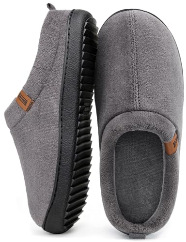 MERRIMAC Pantoufles classiques confortables en mousse à mémoire de forme pour homme Gris graphite,41-42 EU