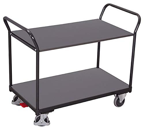 Tischwagen mit 2 Ladeflächen, RAL 7016 RAL 7016 Anthrazitgrau