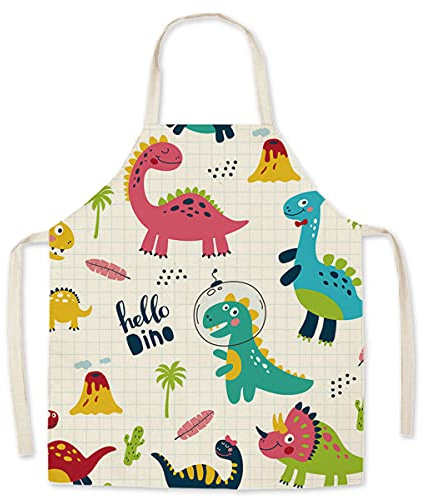 Eyands Kinderschürze zum Kochen und Backen - Niedliche Leinenmuster-Küchenschürze für Kinder zum Kochen und Malen, Gartenschürze