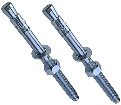 AERZETIX - C54077 - Satz von 2 Bolzen ankerschraube bolzenanker langes gewinde, spreizdübel - M16x200mm - aus verzinktem stahl - für beton, stein, vollmaterial