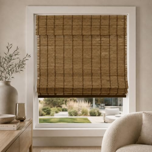 CHICOLOGY Jalousien, Raffrollo aus Bambus, Terrasse, Jalousien und Schatten, Fensterschirm, 68,6 cm B x 162,6 cm H, Elch