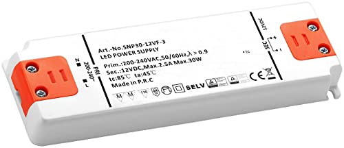 revolt LED Trafo: LED-Transformator, 230V auf 12V, Gesamtlast bis 30 W, 156 x 50 x 17 mm (Driver, Netzteil, Band)