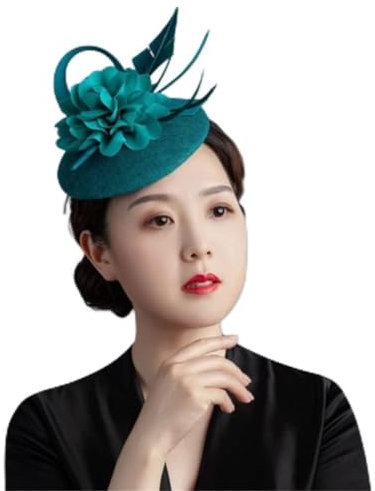 Disimlarl Damen Braut Haarnadeln Damen Federn Fascinator Kirche Hut Hochzeit Cocktail Tee Party Kopfbedeckung