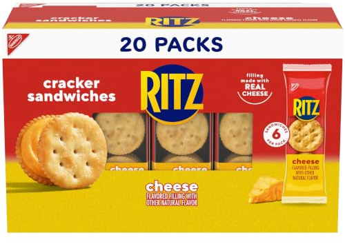 RITZ Käse-Sandwich-Knallbonbons, Lunch-Snacks, 20 Snack-Packs | 6 Knallbonbons pro Packung, einzeln verpackt