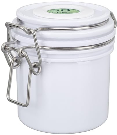 gernie Réservoir de Stockage de Colle à Cils, Récipient de Pot étanche scellé de 250Ml pour Extension D'extension de Cils avec Thermomètre Hygromètre Récipient de Stockage de Colle à