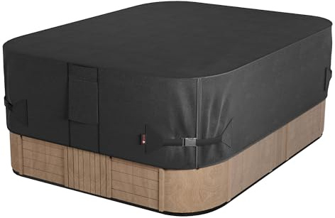 iBirdie wasserdichte rechteckige Whirlpool-Abdeckung für den Außenbereich, 215,9 x 157,5 cm, passend für 84 x 61 oder 83 x 60 oder 82 x 59, SPA 600D, strapazierfähig, rechteckig, wetterfest | Schwarz, Fit 84x61, 83x60, 82x58, 600D, strapazierfähig, wetterfest, rechteckig
