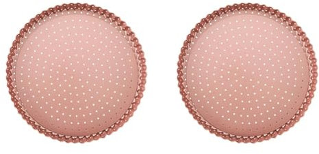 Wiltshire Rose Gold Perforated Quiche and Tart Pan, Round, Non-Stick, Removable Base, Tart Mould, Pastry, Round 23.5 cm (Pack of 2)