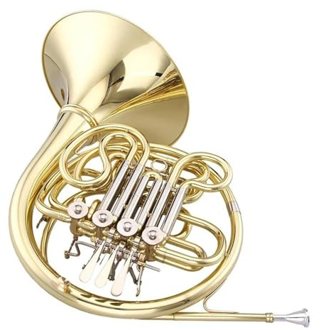 Bb-Ton, 4 Tasten, Zweireihig, Waldhorn, Instrumente, Messing, Goldlack, Waldhorn Mit Koffer Waldhorn-Set