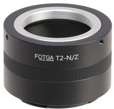 FOTGA T2-N/Z Anillo adaptador de objetivo para T2 T Mount adaptador convertidor a cámara Z-Mount compatible con Nikon Z5 Z6 Z7 Z30 Z50 Z6II Z7II Z8 Z9 Zf Zfc Full Frame cámara sin espejo