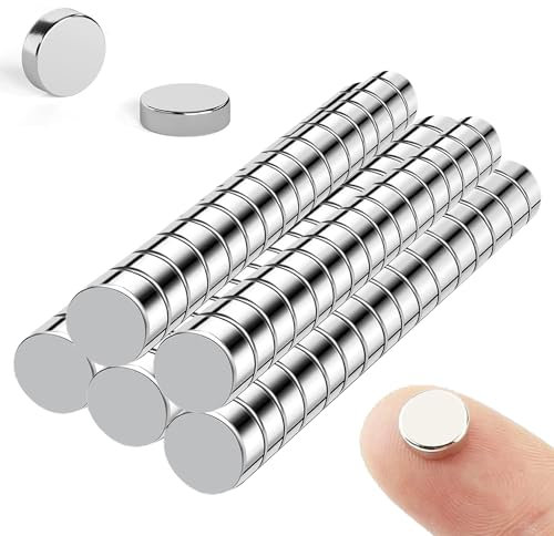 Magneti al Neodimio,Calamite Piccole da Parete,50 pezziMagneti da per Lavagna,Magneti Rotondi Forti,Magnete permanente Calamita,Mini Magneti per Frigorifero per casa,ufficio e scuola(6mm x 2mm)