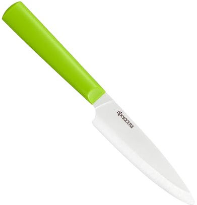 Kyocera INNOVATIONwhite 4.5 Ceramic Utility Knife - White Z212 Blade with Non-Slip Green Handle