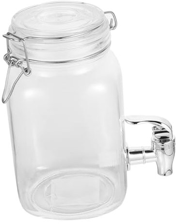 ABOOFAN Gläser Getränkefass 1, 5l aus Glas mit Zapfhahn und Deckel