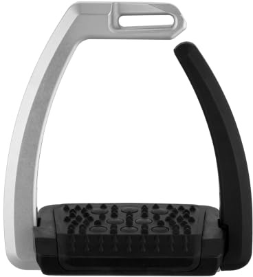 Sprenger Aero, Steigbügel Silber eloxiert, 120 mm Trittweite, Steigbügel für Reiter, Aluminium, eloxiert, schwarz-Silber, stoßabsorbierend und gelenkschonend, Reitsport Zubehör