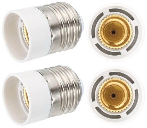 PATIKIL E27 zu E14 Lampenfassungsverlängerung, 4 Stück Lampenadapter für Hängelampen, Kronleuchter, Weiß