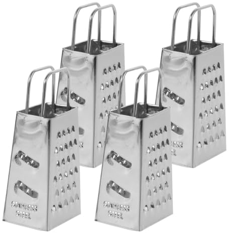 Alipis Mini Vierkantreibe Edelstahl 4Er Set Kleine Käsereibe Für Hartkäse Gemüse Und Zitrusfrüchte Küchenhelfer Für Zuhause Camping Picknick Und Grill