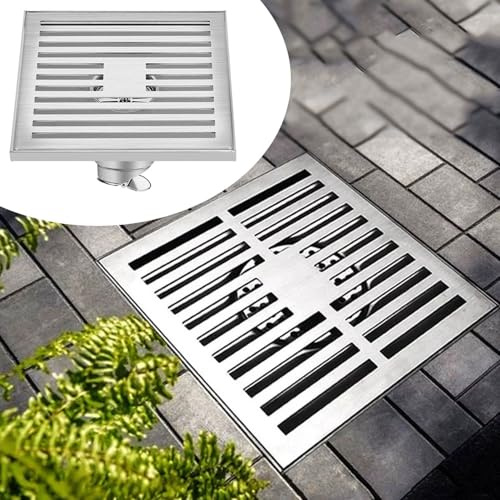 Quadratischer Bodenablauf Geruchsverschluss Bodenablauf Außenentwässerungssystem Badezimmer Abtropffläche 10x10cm 15x15cm Für Badezimmer Duschraum Und Garten(11x15x15cm)