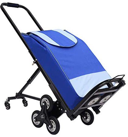 Transportkarre Klappbar, 150kg Stahl Sackkarre, Treppensackkarre mit Räder Treppensteiger, Transportroller Treppensteiger-Sackkarre 46 * 25,5 * 73-114.5cm
