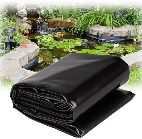 Wassergartenteichfolie, 5 mm, flexible schwarze Membran für Wasserfall, Bachlaufbrunnen, 8 m x 12 m Größe