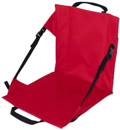 Harilla Klappbarer Strandstuhl, Stadionsitz, Leichter Bodenstuhl, Bodenstuhl, zusammengeklapptes Sitzkissen für Camping, Bleacher-Ausflüge, Picknicks, Rot