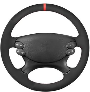 Auto Lenkradbezug Für Benz Für E-Klasse W211 Für CLK-Klasse C209 A209 C219 W463 Für SL-Klasse R230 Autolenkradabdeckung Aus Geflochtenem Wildleder Lenkradabdeckung(Brown Thread)