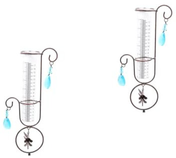 POPETPOP 2 Pièces Pluviomètre en Fer forgé pluviomètre pour Jardin Tomber dans Le piège du jauge grelinette Jardinage Etagere Jardin pluviomètre résistant pluviomètre de précision Le Fer