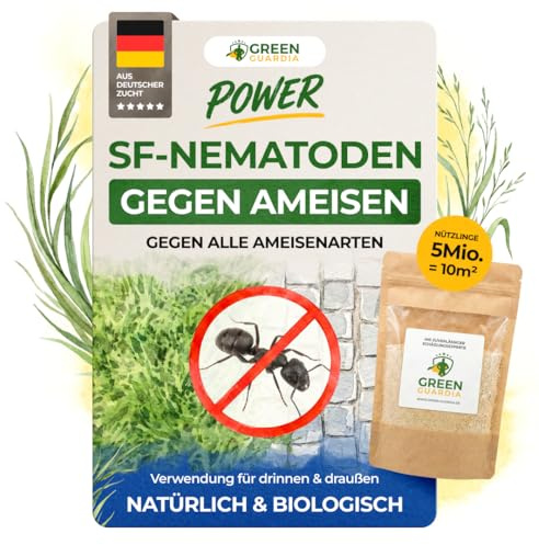 GREEN GUARDIA Super SF-Nematoden – Natürliche Unterstützung bei Ameisen im Garten – umweltfreundlich, ohne Chemie, einfach anzuwenden (5 Mio. für 10m²)