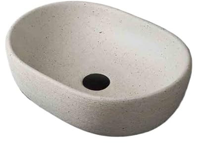 WANGHAI-666 Waschschalen Waschbecken Vintage Oval Standwaschbecken Outdoor Indoor Waschbecken Hof Badezimmer Keramik Aufsatzwaschbecken