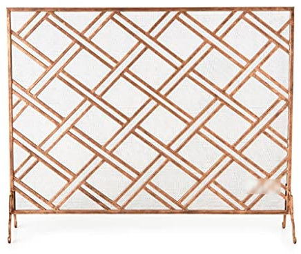 Écran de Cheminée en Métal Cheminée Spark Spark Cadre Ferme Cadre Cheminée Écran Vertical Chauffage Partition Écrans d'incendie for foyers Outils de cheminée du ménage Grille Pare-étincelles(Gold)