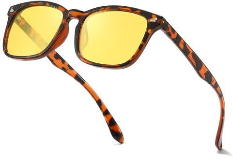 Myiaur Lunettes de conduite de nuit pour femme - Verres jaunes polarisés avec protection anti-éblouissement - Lunettes de vision nocturne - Idéales pour la pluie et le brouillard - Design élégant pour