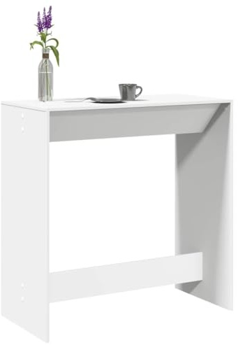 Teenpull Bartisch Weiß, 102x50x103,5 cm, Holzwerkstoff, robuster Stehtisch für Küche, Esszimmer, Wohnzimmer, modernes Design
