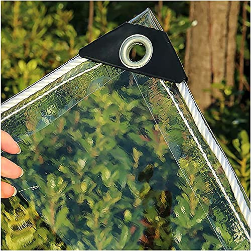 Telone trasparente impermeabile 3,5 m x 5,5 m, copertura pieghevole in PVC con occhielli, resistente agli strappi e al vento, ideale per barche, giardini, serre e protezione invernale delle piante