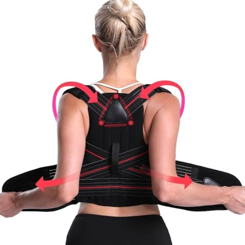 Corrector De Postura Invisible Faja Lumbar Ajustable Corsé Ortopédico Soporte para Hombros Clavícula Columna Vertebral Escoliosis Joroba Cinturón Corrector para Mujeres Y Hombres(L)