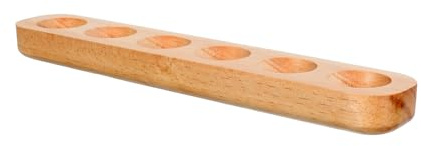 DECORNIJIA Huevera de Madera para 6 Huevos Organizador Doméstico Compacto Bandeja de Madera Natural para Almacenamiento Refrigerador y Decoración de Cocina